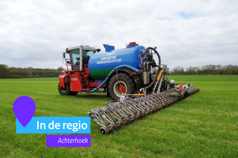 Een bemester op landbouwgrond