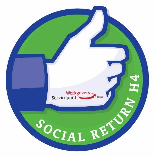 Logo social return met een duimpje