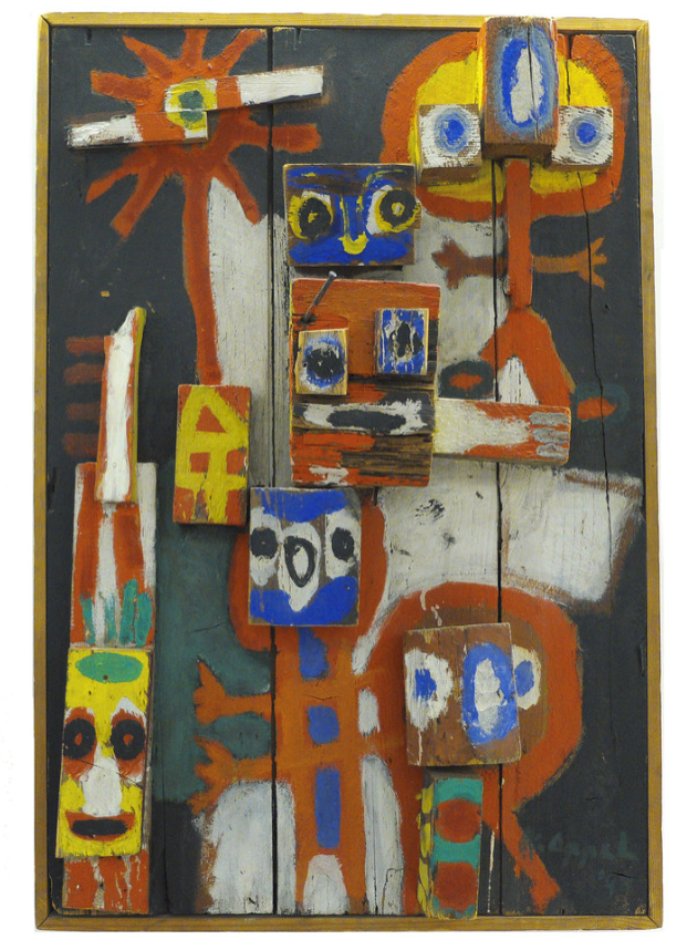 Vragende Kinderen, geschilderd in 1948, een schilderij van Karel Appel