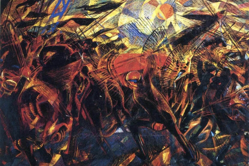 Schilderij: De begrafenis van de anarchist Galli