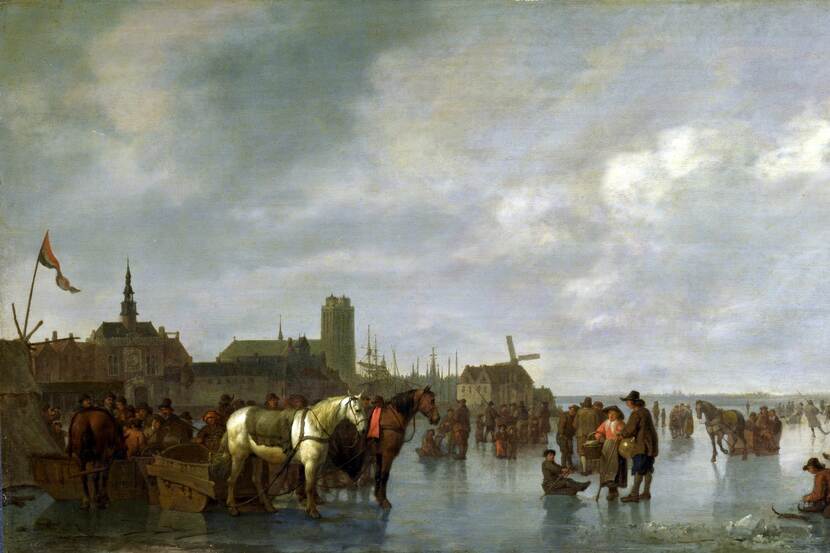 IJstafreel nabij Dordrecht - Abraham van Calraet (circa1665)