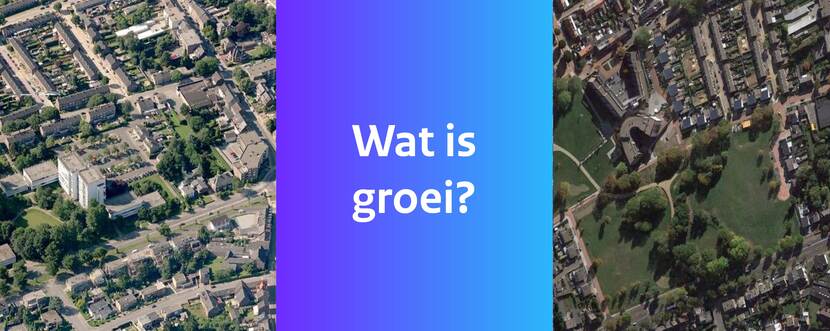 Twee foto's van Kerkrade West van boven genomen