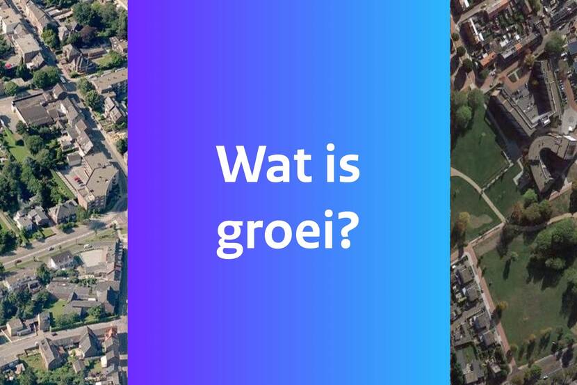 Twee foto's van Kerkrade West van boven genomen